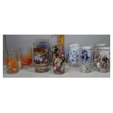 Ten character water glasses - Popeye, Minnie Mouse