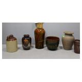 6pcs pottery - higlaze vases, matte vase, pot