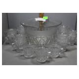 Anchor Hocking Wexford punch bowl & cups