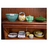 USA pottery incl mixing bowl, Hall yellow & white