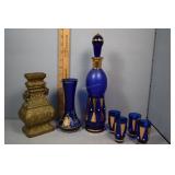 Art Deco Bohemian Vase, Stopper decanter with four