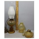 Electrified oil lamp, shade, extra base, Aladdin w