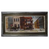 Spanish city scene with horse & buggy artist signe