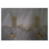 Early 20th century Cambridge glass with gold motif