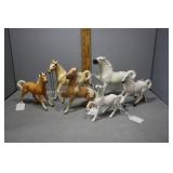 Grouping of 6 Stallions incl 2 porcelain and four