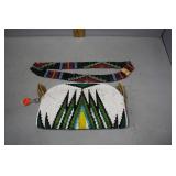 Hand beaded Native American Clutch purse and band