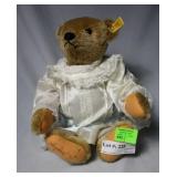 Steiff collector bear with artist signature on foo