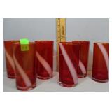 Art glass ribbon wine glasses - 6