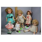 Six Shirley Temple dolls