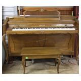 Baldwin upright piano with cabriole legs 58' x 26'