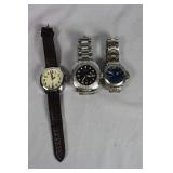 Three wrist watches incl Tommy Hilfiger with leath
