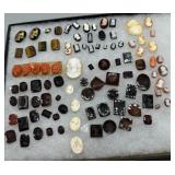 Cameo & glass button/stone grouping