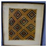 Framed Kuba cloth 34' x 31.5'