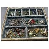 Jewelry box with blue velvet lining fill with cost