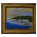 Florida coastline acrylic on canvas framed 22.5' x