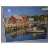 Two framed photos of Maine coastline