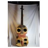 License plate guitar wine rack