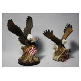 Two Eagle porcelain figures in flight