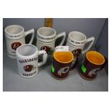 Six Washington Redskins coffee mugs