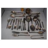 26 pc of silverplate flatware/serving pcs and cup