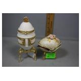 Two Austrian Imperial eggs on stand