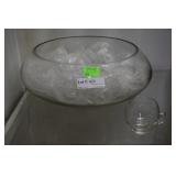 Crystal punch bowl with twelve cups