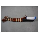 Knife in hand-woven leather sheath