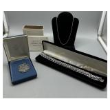 Sterling link bracelet, necklace & Mother's day to