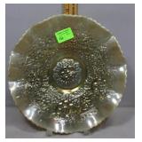 Fenton custard glass plate with grape motif