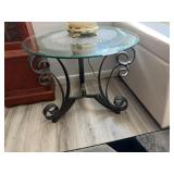 3pc cast metal & glass top table grouping - rectan