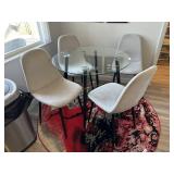 Contemporary glasstop table kitchenette with four