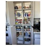 Two cabinets of stock, canned, and boxed foods