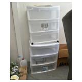 Two 3-drawer plastic organizers