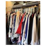 All Hanging clothes in closet mostly size large in