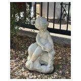 Concrete seated young gal