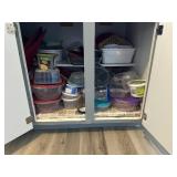 cabinet contents of Tupperware