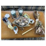 coastal dï¿½cor incl lighthouse, seashells, sailboat