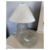 Crystal egg lamp, heart candlestick, and divided c
