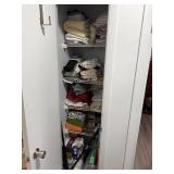 Closet contents: queen linens, tissues, toilet pap