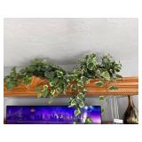 4 faux plants - two in basket and two floor