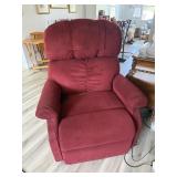 Red velvet lift chair