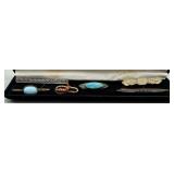 Six 800 & 925 Silver Vintage Tie pins - 21.2 gtw