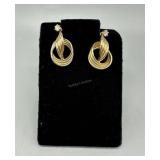 14kt yellow gold diamond stud earrings w/ removabl