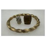 14kt yellow gold bracelet & ring size 8 (14.28 gtw