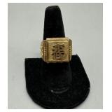 18kt yellow gold Asian character Men