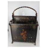 Metal fire side magazine rack with shield design e