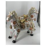 Pair Chinese porcelain horses