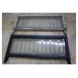 Two leaded glass window transoms