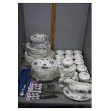 Aynsley Wild Violet five pc dinner service for ten