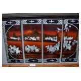 Four panel lacquer art of "Force on the Run" with